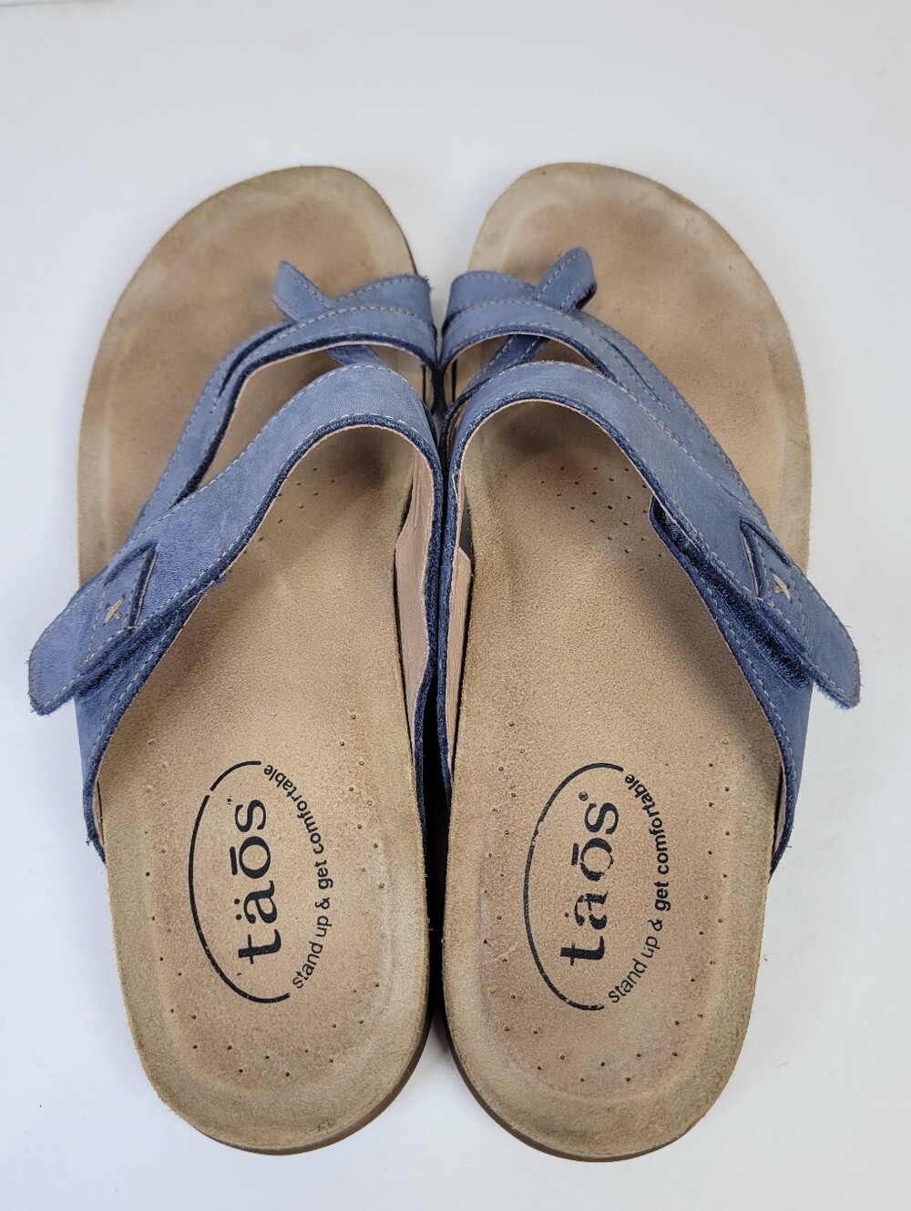 Taos Perfect Blue Slip-on Strappy Leather Sandal Comfort Outdoor Boho Casual - Picture 7 of 9